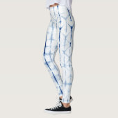 Indigo Dye Blue Itajime Shibori  レギンス (左)