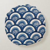 Indigo Fan Waves ラウンドクッション (裏面)