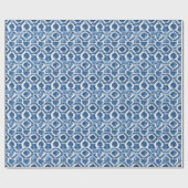 Indigo Geometric Tile Wrapping Paper ラッピングペーパー (フラット)