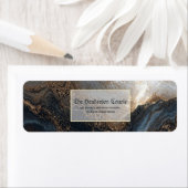 Indigo Gold Foil Agate Return Address ラベル (インサイチュ)
