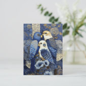 Indigo Golden Parakeets ポストカード (スタンド正面)
