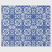 Indigo Heritage Classic Portuguese Geometric ラッピングペーパー (フラット)