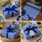 Indigo Heritage Classic Portuguese Geometric ラッピングペーパー