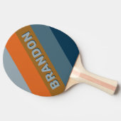 Indigo Horizon Bold Stripes with Name 卓球ラケット (横)