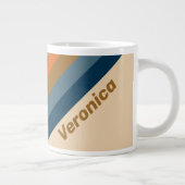 Indigo Horizon Stripes with Name ジャンボコーヒーマグカップ (右)