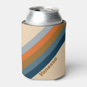 Indigo Horizon Stripes with Name 缶クーラー (缶正面)