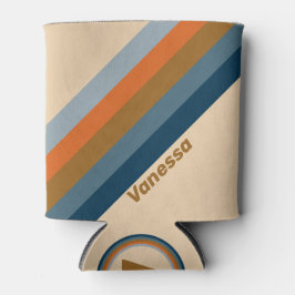 Indigo Horizon Stripes with Name 缶クーラー