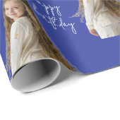 Indigo Ink & カスタム誕生日文字と写真 –  ラッピングペーパー (ロールコーナー)