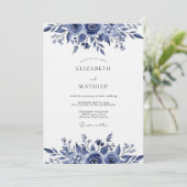 Indigo Lush Botanical Wedding 招待状 (スタンド正面)