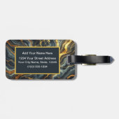 Indigo Marble with Golden Streaks  ラゲッジタグ (裏面横)