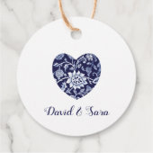 Indigo Meadow Wildflowers Wedding Thank You フェイバータグ (裏面)