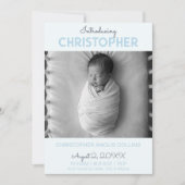 Indigo Modern Tile Birth Announcement Card (正面)