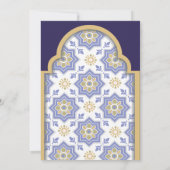 Indigo Moroccan Tile Wedding 招待状 (裏面)