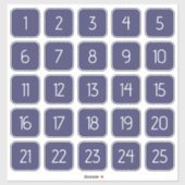 Indigo Navy Blue Custom Square Number Stickers  シール (シート)