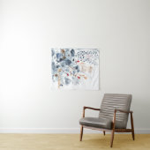 Indigo & Ochre – 水彩花 タペストリー (インサイチュ(横))