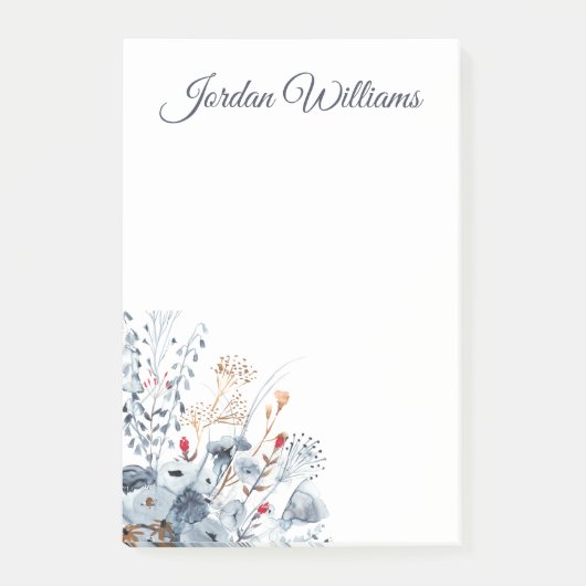 Indigo & Ochre – 水彩花 ポストイット (正面)