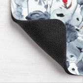 Indigo & Ochre – 水彩花 マウスパッド (コーナー)