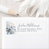 Indigo & Ochre – 水彩花 ラベル (インサイチュ)