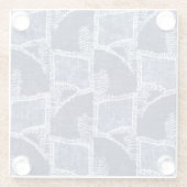 Indigo Patchwork:テクスチャチェックされたエレガンス ガラスコースター (裏面)