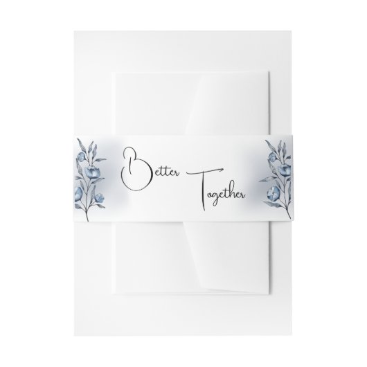 Indigo Romance Wedding Belly Bands 招待状ベリーバンド (正面例)