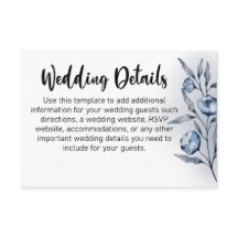 Indigo Romance Wedding Enclosure Cards