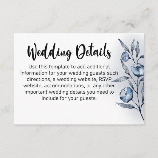 Indigo Romance Wedding Enclosure Cards エンクロージャーカード (正面)