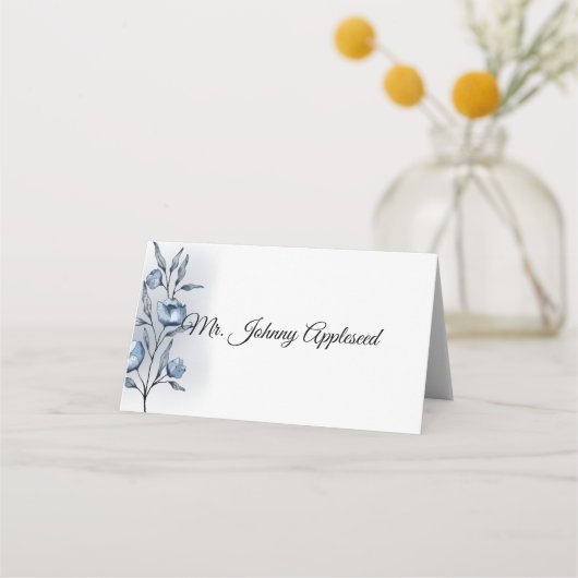 Indigo Romance Wedding Place Cards プレイスカード (正面)