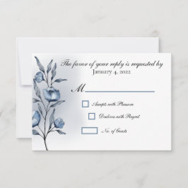 Indigo Romance Wedding Response Cards 出欠カード