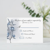Indigo Romance Wedding Response Cards 出欠カード (スタンド正面)
