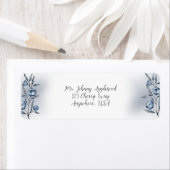 Indigo Romance Wedding Return Address Labels ラベル (インサイチュ)