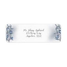 Indigo Romance Wedding Return Address Labels ラベル