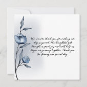 Indigo Romance Wedding Thank You Cards サンキューカード (裏面)