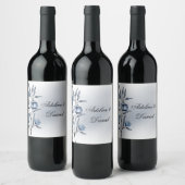 Indigo Romance Wedding Wine Labels ワインラベル (ボトル)