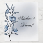 Indigo Romance Wedding Wine Labels ワインラベル (シングルラベル)