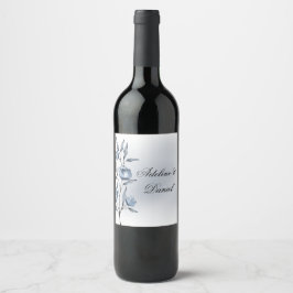 Indigo Romance Wedding Wine Labels ワインラベル