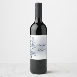 Indigo Romance Wedding Wine Labels ワインラベル
