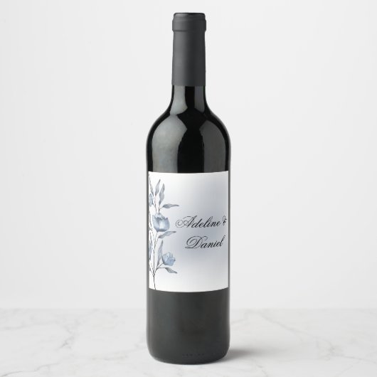 Indigo Romance Wedding Wine Labels ワインラベル (正面)