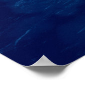 Indigo Round. Bohemian Tie Dye. Blue Roll Psychede ポスター (角)
