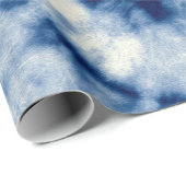 Indigo Round. Bohemian Tie Dye. Blue Roll Psychede ラッピングペーパー (ロールコーナー)