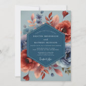 Indigo Rust Autumnal Wedding 招待状 (正面)