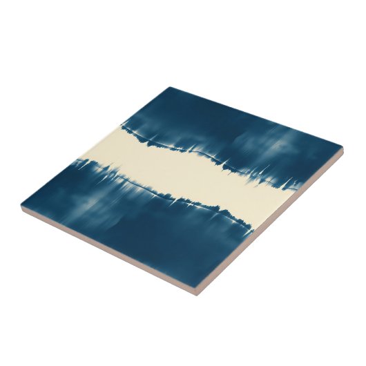 Indigo Shibori Abstract Modern Horizontal タイル (側面)