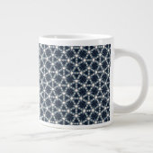 Indigo Snowflower Lattice ジャンボコーヒーマグカップ (右)
