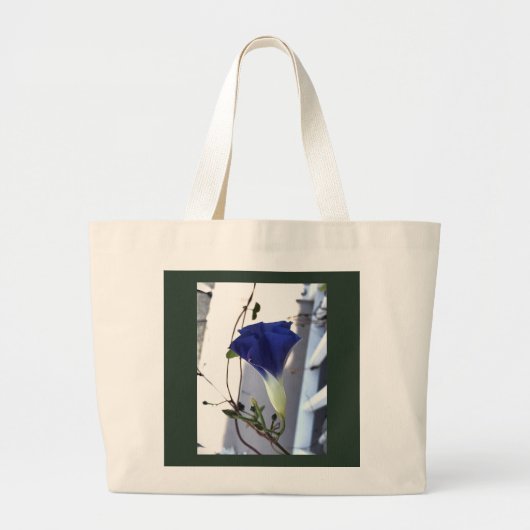 Indigo Swirl Morning Glory Tote Bag ラージトートバッグ (正面)
