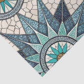 Indigo Teal Compass Mosaic – Stained Glass 薄葉紙 (詳細)