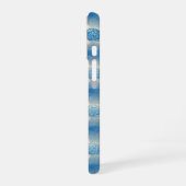 Indigo Tile & Plant Pattern Phone Case iPhone 16ケース (左側面)