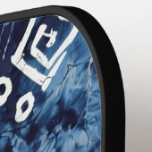 Indigo Tribal Navy Blue Symmetrical  ピックルボールラケット (左詳細)