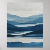 Indigo Valley Layers Abstract Wall Art ポスター (正面)