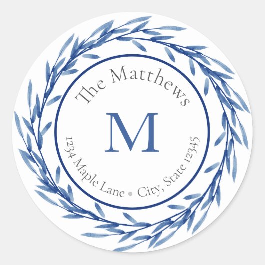 Indigo Waterカラー離れラベル ラウンドシール (正面)