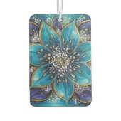 IndigoTealFloralMandala  カーエアーフレッシュナー (裏面)