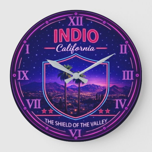 Indio California Desert Oasis  ラージ壁時計 (正面)